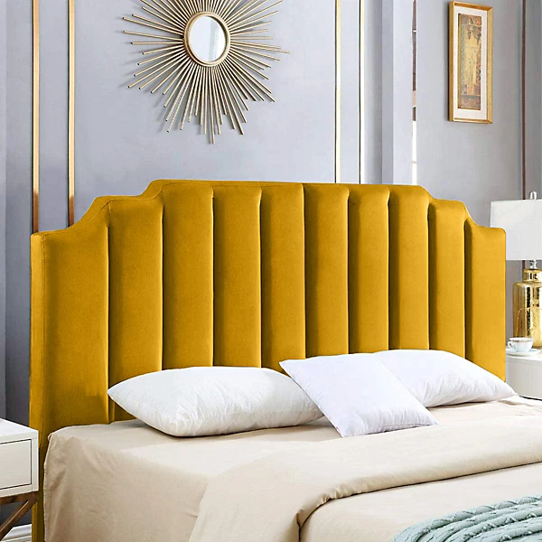 Elegant upholstered headboard with button tufting
